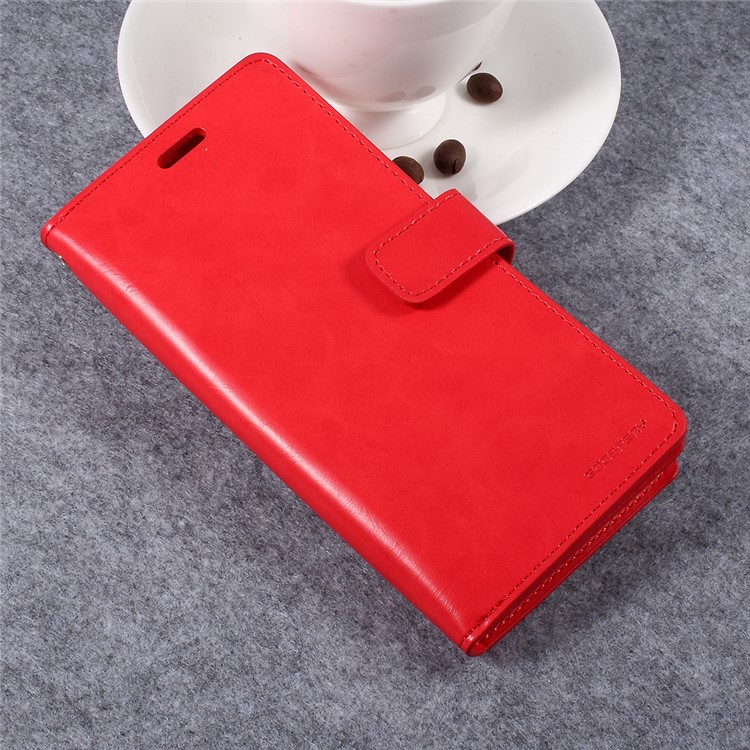 MERCURY GOOSPERY Mansoor Leather Wallet Diary Phone Shell for Samsung Galaxy S8 Plus - Red-3