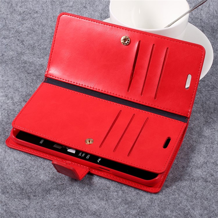 MERCURY GOOSPERY Mansoor Leather Wallet Diary Phone Shell for Samsung Galaxy S8 Plus - Red-5