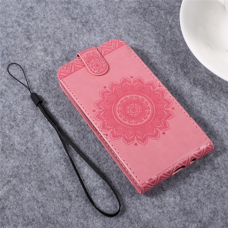

Mandala Flower Vertical Flip Leather Phone Casing with Lanyard for Samsung Galaxy A5 A500F (2014) - Pink