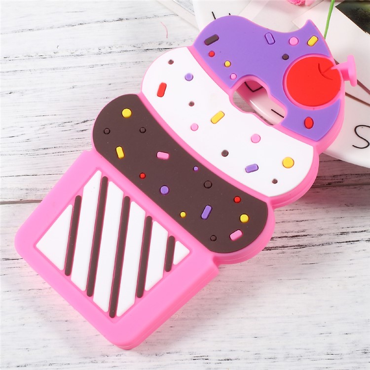 3D Cherry Ice Cream Silicone Mobile Phone Case for Samsung Galaxy A3 (2017) - Rose-1