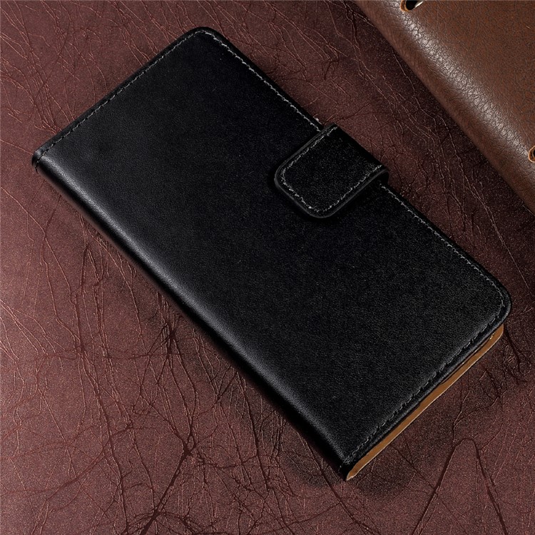 Wallet Stand Genuine Split Leather Phone Case for Samsung Galaxy A5 (2017) SM-A520F - Black-3