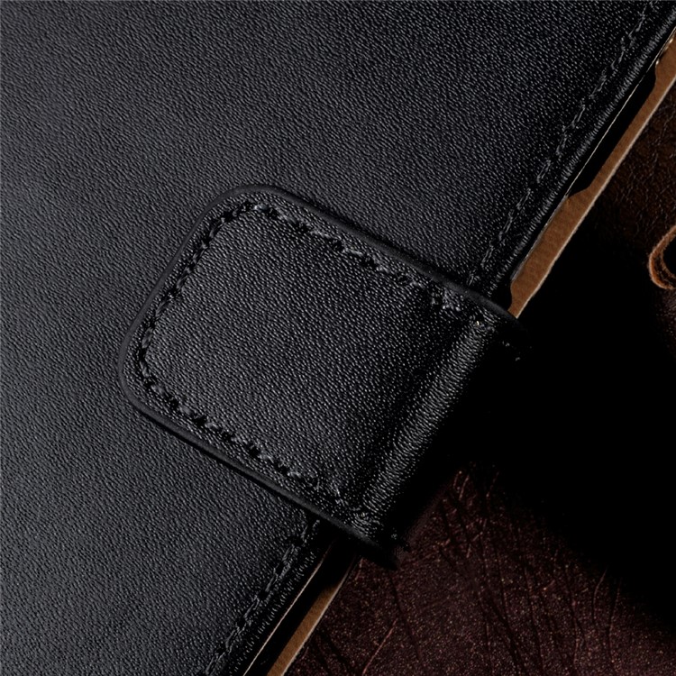 Wallet Stand Genuine Split Leather Phone Case for Samsung Galaxy A5 (2017) SM-A520F - Black-7