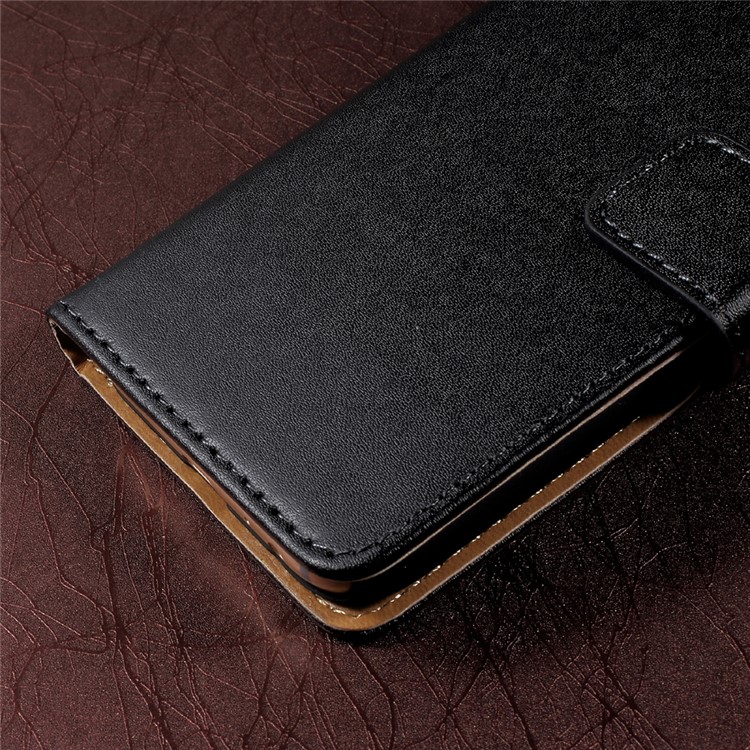 Wallet Stand Genuine Split Leather Phone Case for Samsung Galaxy A5 (2017) SM-A520F - Black-9