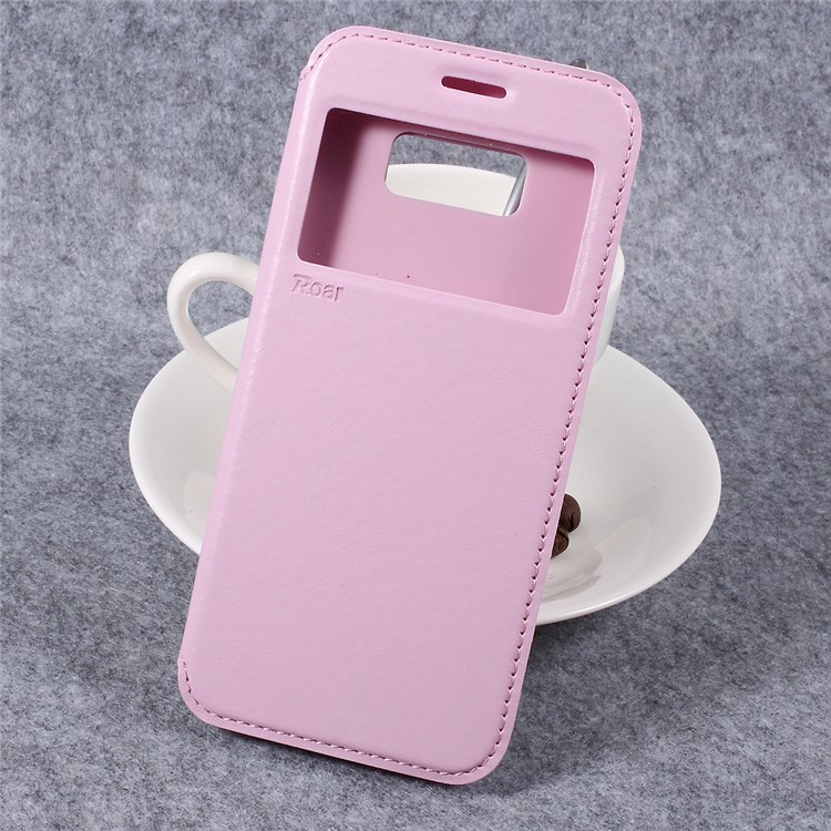 

ROAR KOREA Stand View Card Slot Leather Shell for Samsung Galaxy S8 Plus G955 - Pink