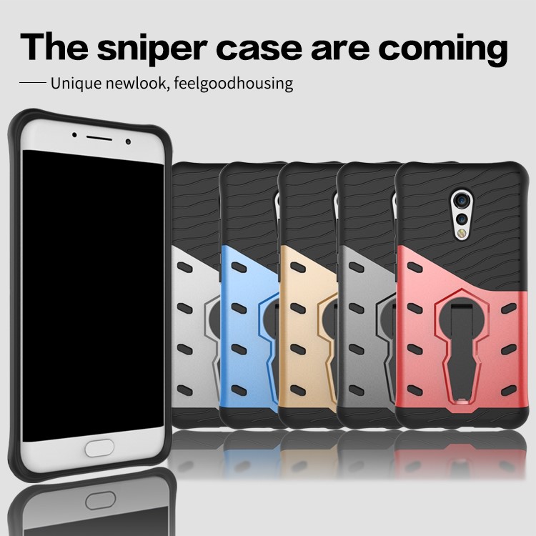 360-Degree Rotary Kickstand Armor PC + TPU Combo Case for Samsung Galaxy A3 (2017) - Silver-12