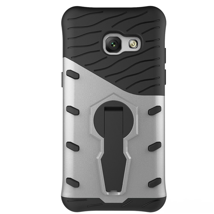 360-Degree Rotary Kickstand Armor PC + TPU Combo Case for Samsung Galaxy A3 (2017) - Silver-3