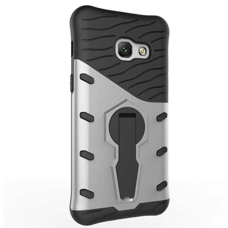 360-Degree Rotary Kickstand Armor PC + TPU Combo Case for Samsung Galaxy A3 (2017) - Silver-4