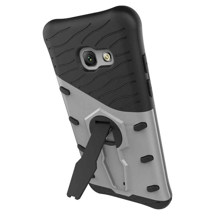 360-Degree Rotary Kickstand Armor PC + TPU Combo Case for Samsung Galaxy A3 (2017) - Silver-5