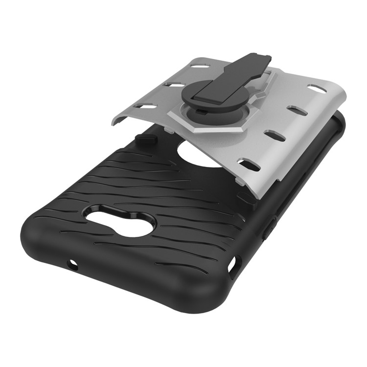 360-Degree Rotary Kickstand PC + TPU Combo Case for Samsung Galaxy J3 Emerge/J3 Prime/J3 (2017) - Silver-10