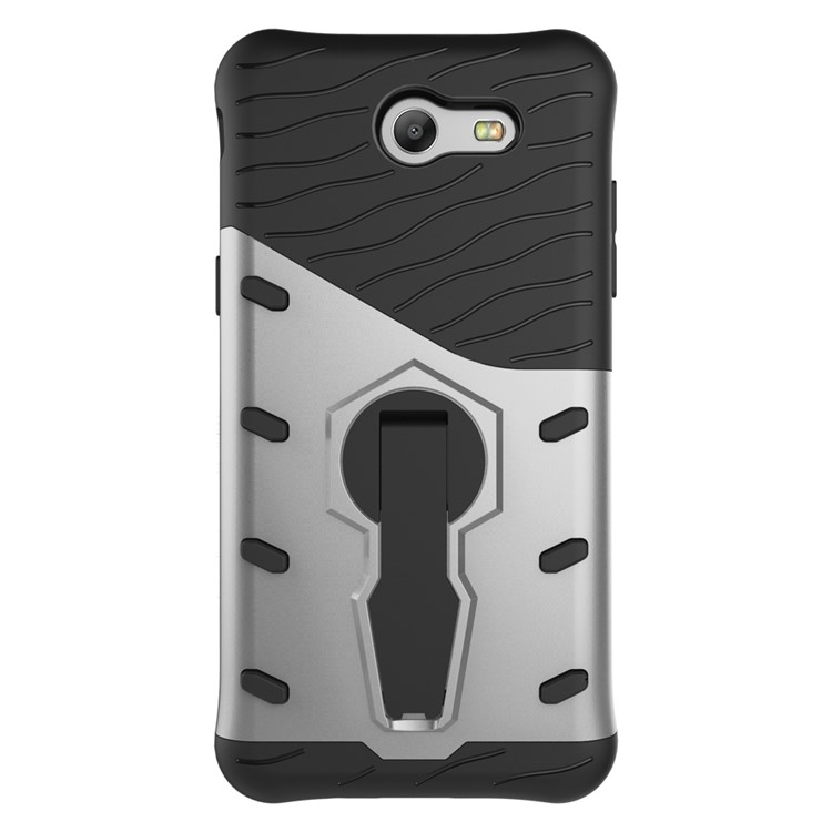 360-Degree Rotary Kickstand PC + TPU Combo Case for Samsung Galaxy J3 Emerge/J3 Prime/J3 (2017) - Silver-3