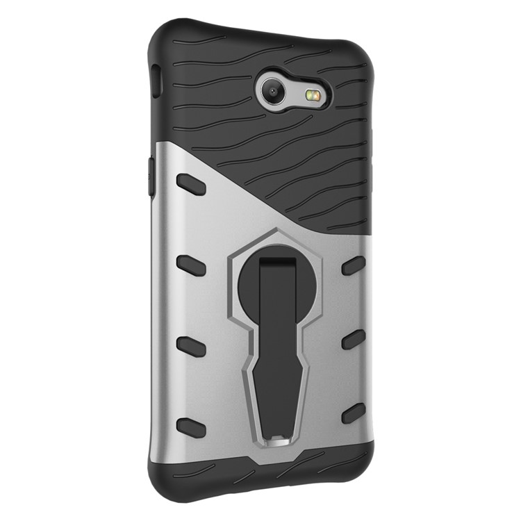 360-Degree Rotary Kickstand PC + TPU Combo Case for Samsung Galaxy J3 Emerge/J3 Prime/J3 (2017) - Silver-4
