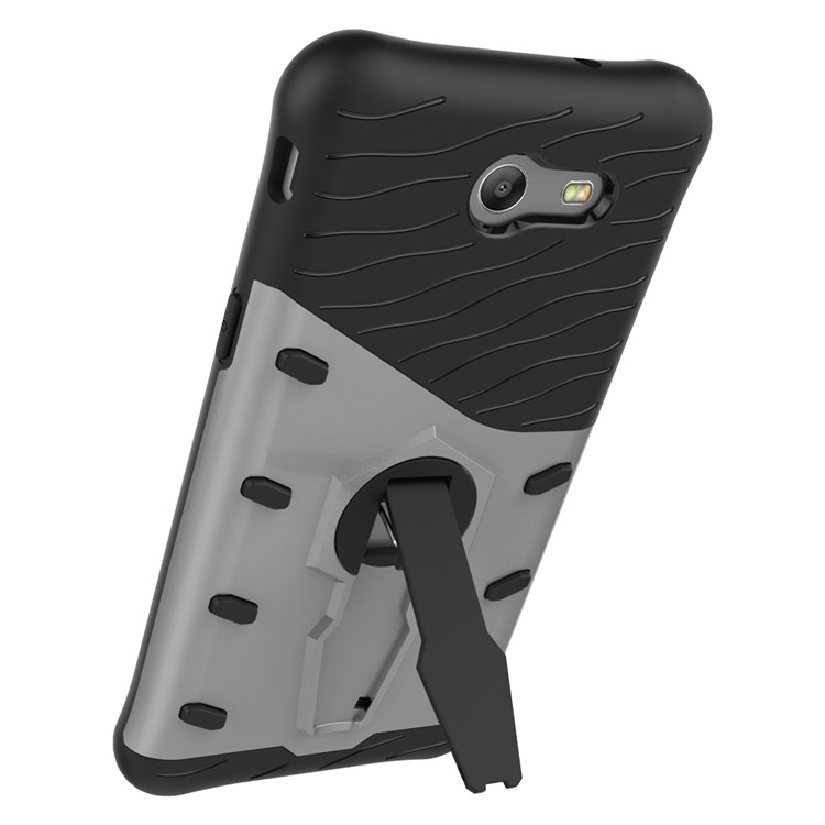 360-Degree Rotary Kickstand PC + TPU Combo Case for Samsung Galaxy J3 Emerge/J3 Prime/J3 (2017) - Silver-5