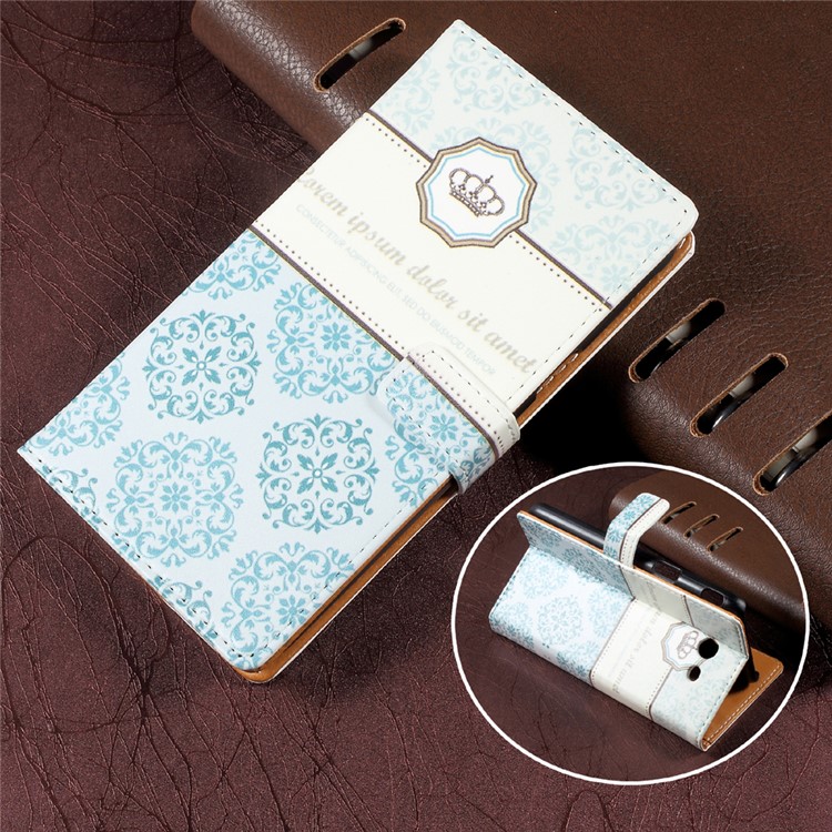 Pattern Printing Leather Wallet Case for Samsung Galaxy J3 Emerge/J3 Prime/J3 (2017) - Damask Flower-1