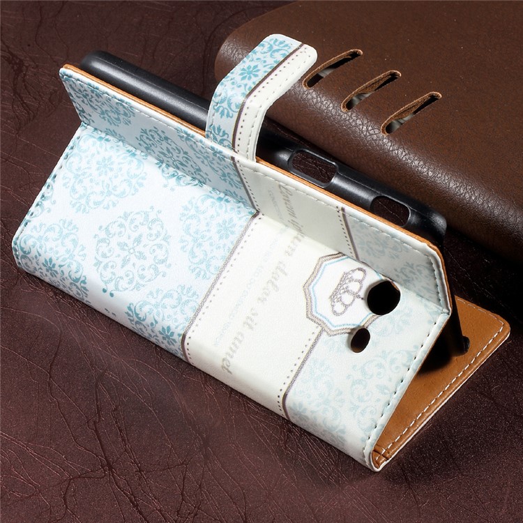 Pattern Printing Leather Wallet Case for Samsung Galaxy J3 Emerge/J3 Prime/J3 (2017) - Damask Flower-3