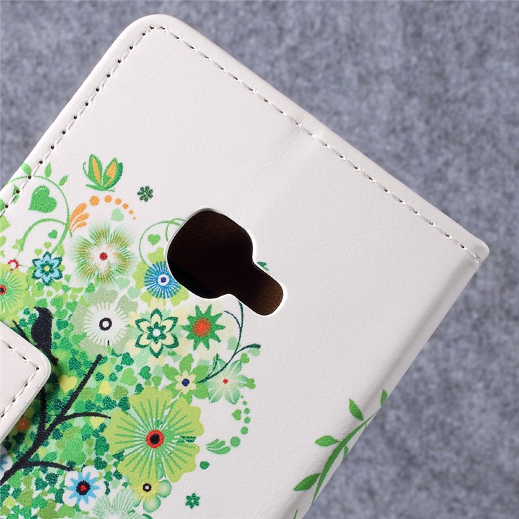 Pattern Printing Leather Wallet Case for Samsung Galaxy Xcover 4 - Green Tree-5