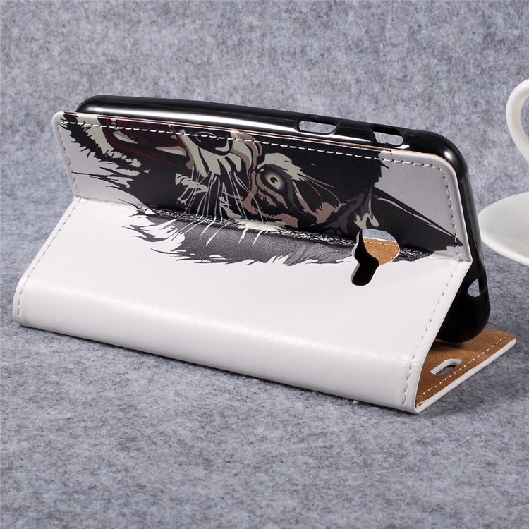 Pattern Printing Flip Leather Mobile Phone Case for Samsung Galaxy Xcover 4 - Fierce Tiger-4