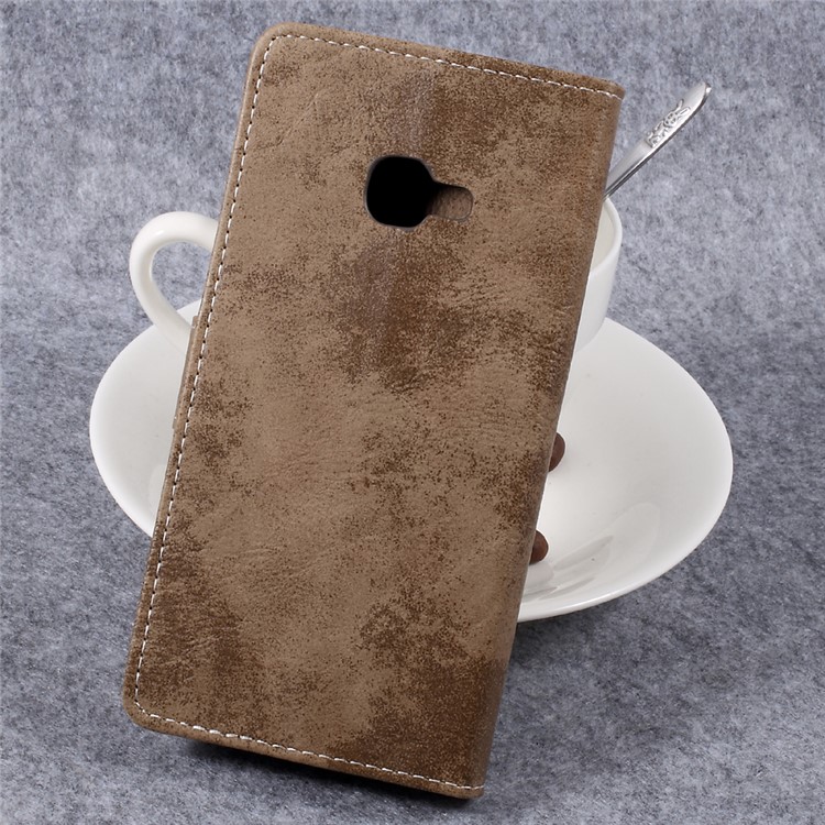 Vintage Wallet Stand Leather Phone Case for Samsung Galaxy Xcover 4 - Khaki-2