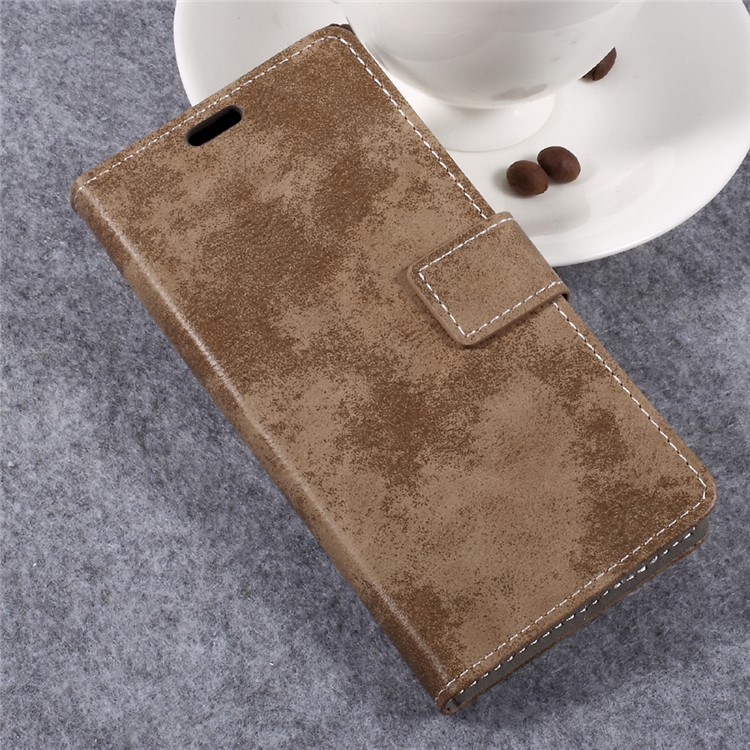Vintage Wallet Stand Leather Phone Case for Samsung Galaxy Xcover 4 - Khaki-3