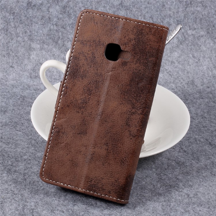 For Samsung Galaxy Xcover 4 Vintage Wallet Stand Leather Phone Case Shell - Brown-2