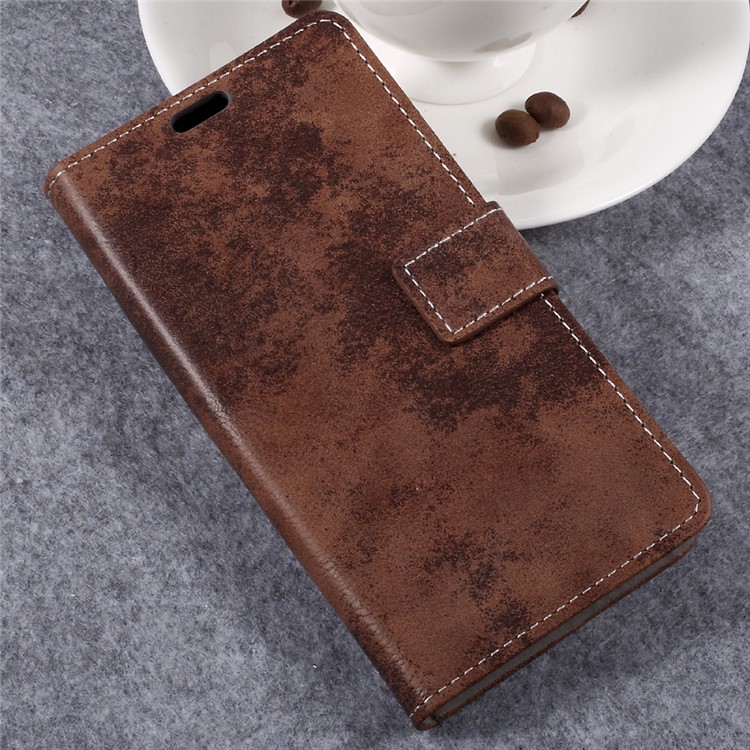For Samsung Galaxy Xcover 4 Vintage Wallet Stand Leather Phone Case Shell - Brown-3