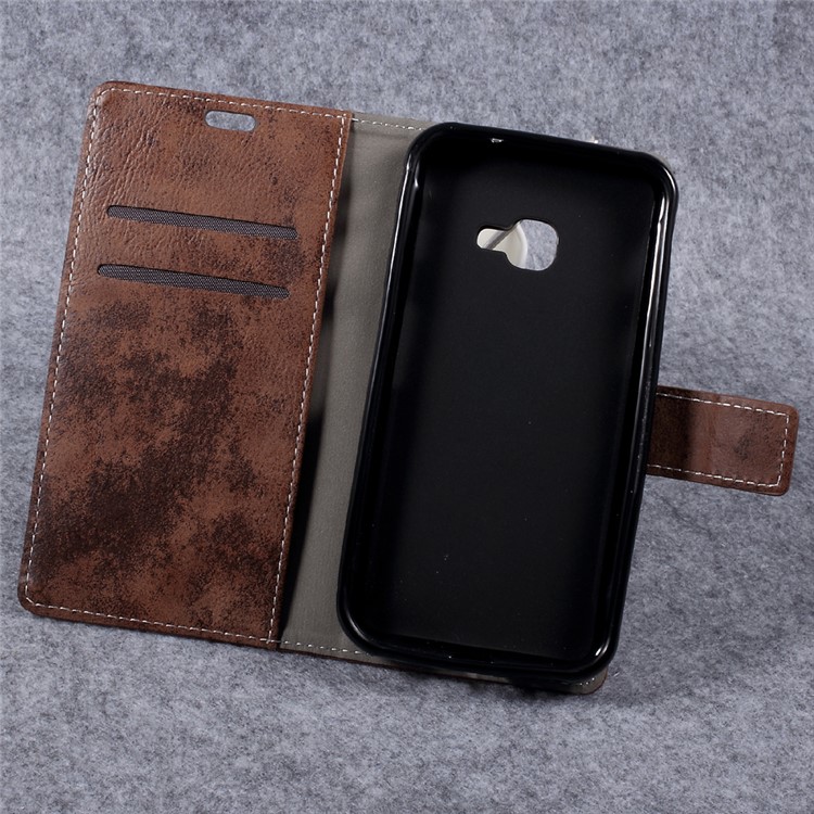 For Samsung Galaxy Xcover 4 Vintage Wallet Stand Leather Phone Case Shell - Brown-6