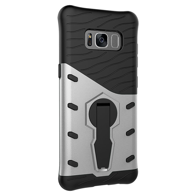 360-Degree Rotating Kickstand PC + TPU Case for Samsung Galaxy S8 G950 - Silver-10