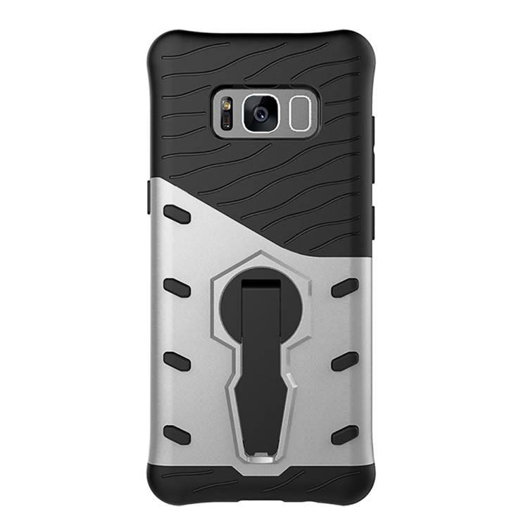 360-Degree Rotating Kickstand PC + TPU Case for Samsung Galaxy S8 G950 - Silver-11