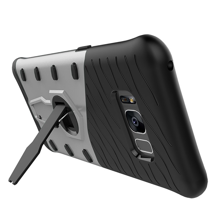 360-Degree Rotating Kickstand PC + TPU Case for Samsung Galaxy S8 G950 - Silver-3