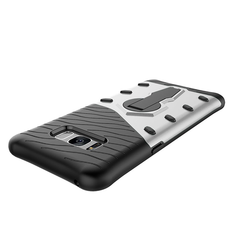 360-Degree Rotating Kickstand PC + TPU Case for Samsung Galaxy S8 G950 - Silver-7
