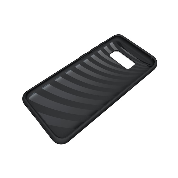 Brushed Plastic + TPU Kickstand Card Holder Phone Case for Samsung Galaxy S8 G950 - Black-8