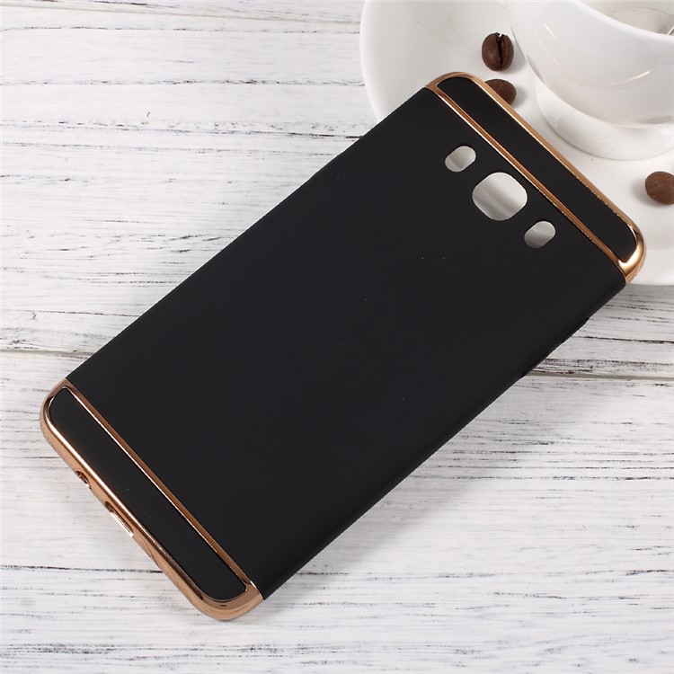 3-piece Rubberized Hard Case with Plated Frames for Samsung Galaxy J7 (2016) J710 - Black-1