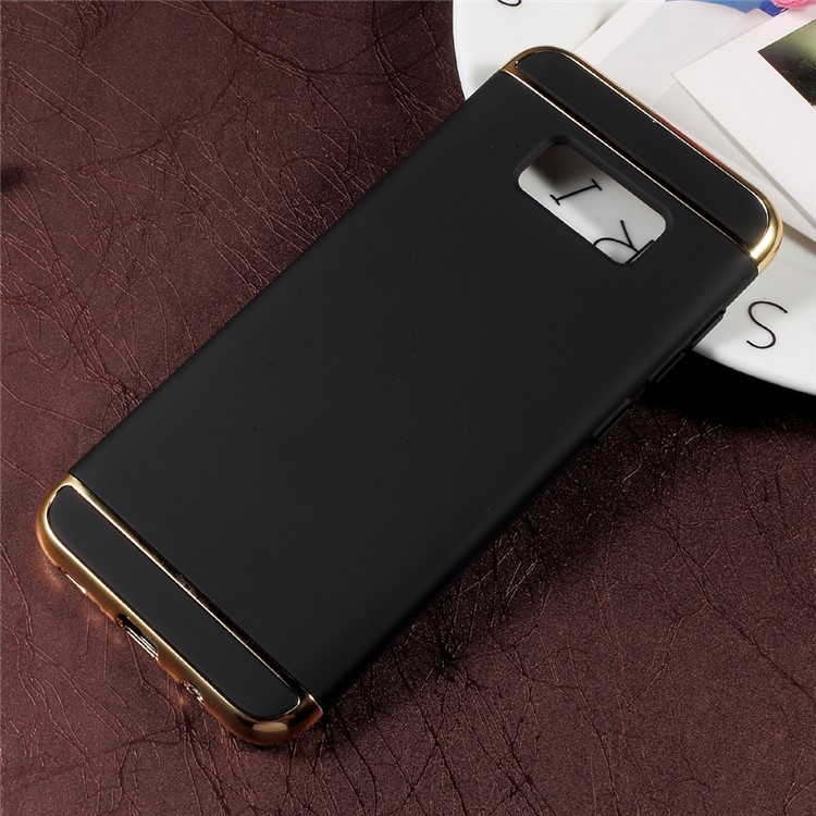 For Samsung Galaxy S8 G950 3-in-1 Electroplated Frames Plastic Hard Case - Black-1