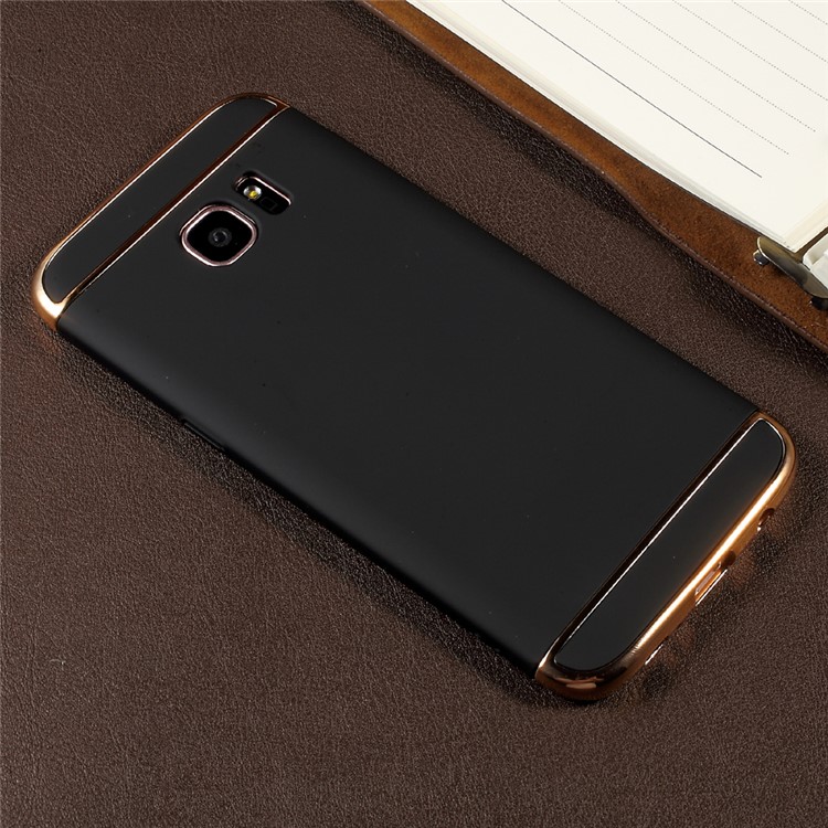 3-In-1 Plating PC Cell Phone Case for Samsung Galaxy S7 edge SM-G935 - Black-3