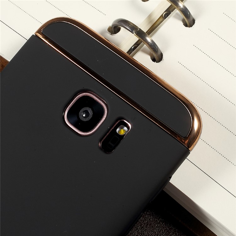 3-In-1 Plating PC Cell Phone Case for Samsung Galaxy S7 edge SM-G935 - Black-5