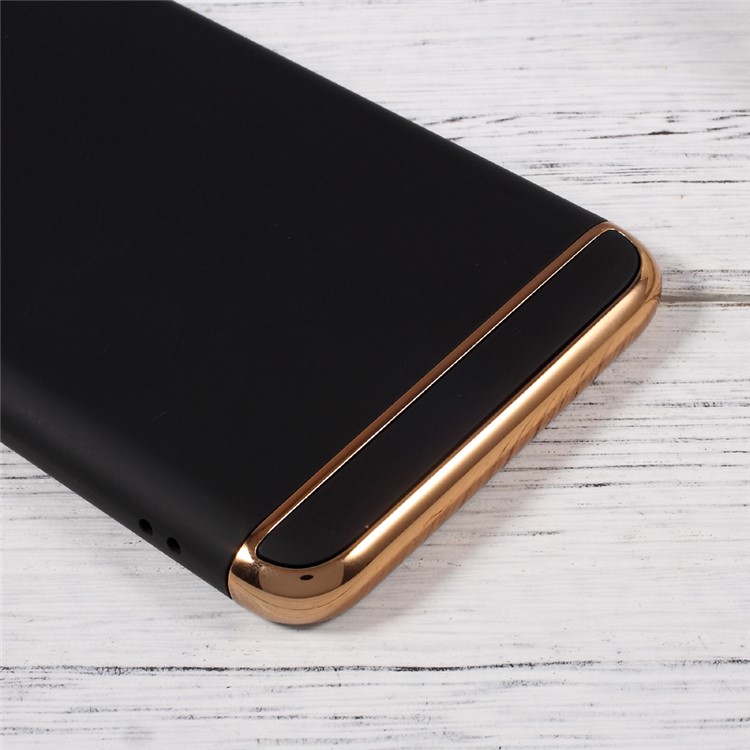 3-in-1 Rubberized Plastic Phone Case with Electroplated Frames for Samsung Galaxy J7 Prime/On7 2016 - Black-5