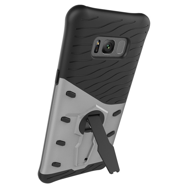 Armor Rotary Kickstand Mobile Phone Case (PC +TPU) for Samsung Galaxy S8+ SM-G955 - Silver-1