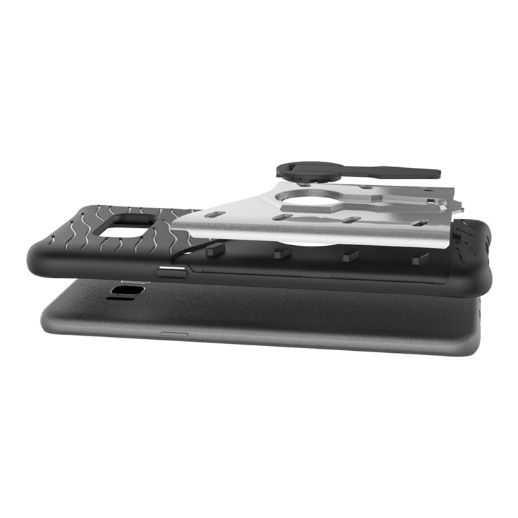 Armor Rotary Kickstand Mobile Phone Case (PC +TPU) for Samsung Galaxy S8+ SM-G955 - Silver-2