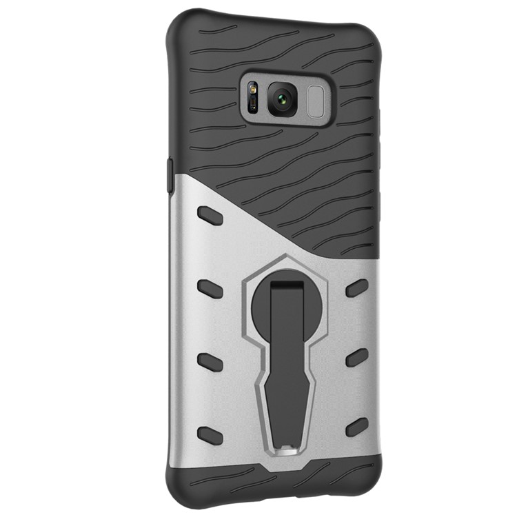 Armor Rotary Kickstand Mobile Phone Case (PC +TPU) for Samsung Galaxy S8+ SM-G955 - Silver-6