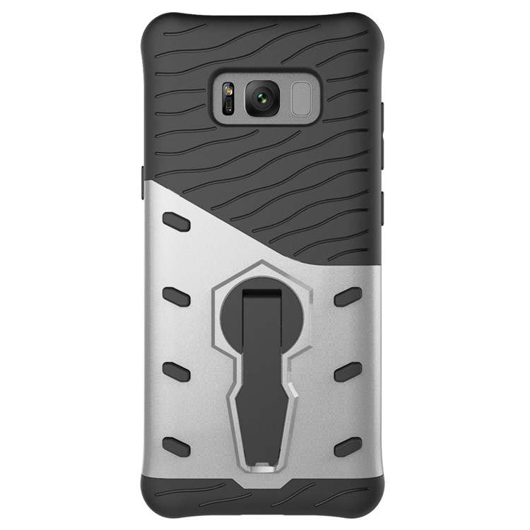 Armor Rotary Kickstand Mobile Phone Case (PC +TPU) for Samsung Galaxy S8+ SM-G955 - Silver-8