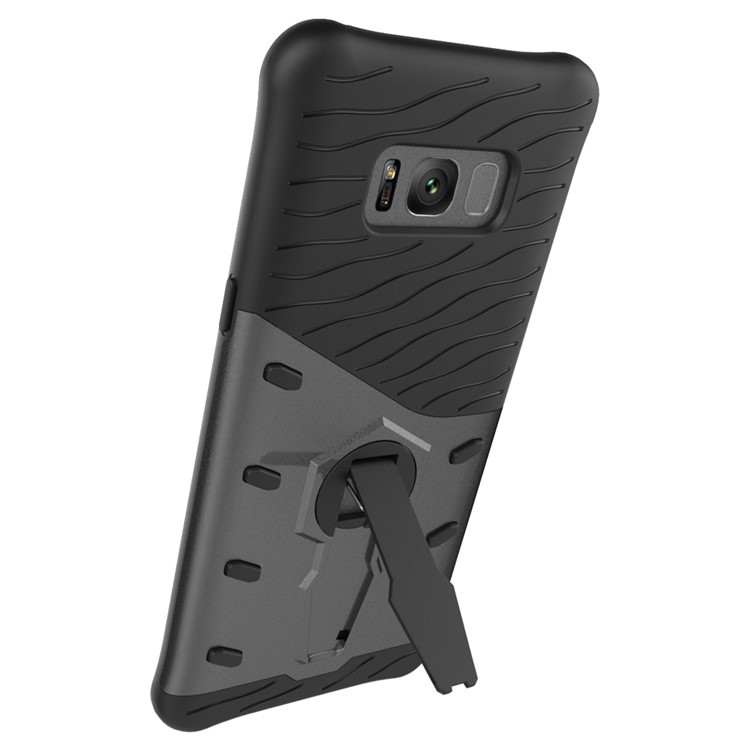 

Armor PC + TPU Combo Mobile Phone Case with Kickstand for Samsung Galaxy S8+ SM-G955 - Grey
