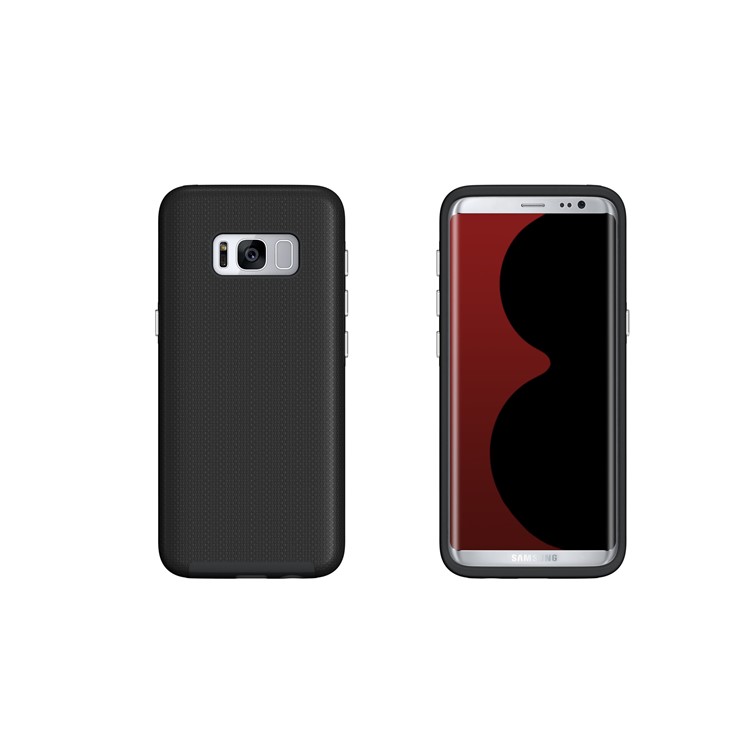 For Samsung Galaxy S8+ G955 Anti-skid PC + TPU Hybrid Armor Phone Case - Black-2