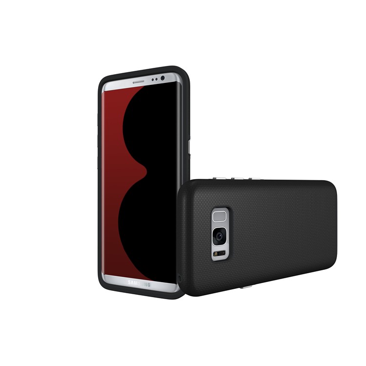 For Samsung Galaxy S8+ G955 Anti-skid PC + TPU Hybrid Armor Phone Case - Black-4
