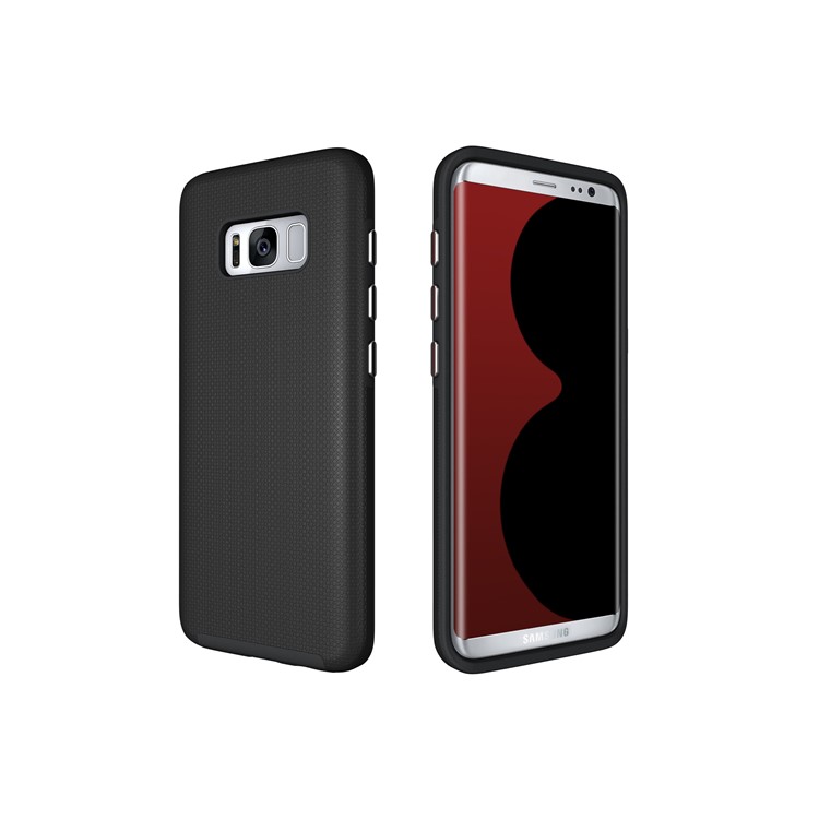 For Samsung Galaxy S8+ G955 Anti-skid PC + TPU Hybrid Armor Phone Case - Black-5