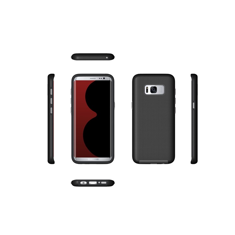 For Samsung Galaxy S8+ G955 Anti-skid PC + TPU Hybrid Armor Phone Case - Black-8