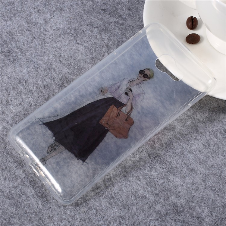 IMD Pattern Printing TPU Mobile Phone Case for Samsung Galaxy J5 (2017) J520 - Stylish Girl Pattern-1