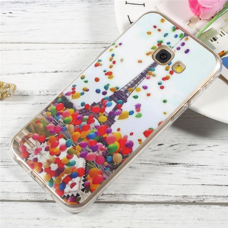 Pattern Printing IMD TPU Shell Case for Samsung Galaxy A3 (2017) - Colorful Balloons and Eiffel Tower-1