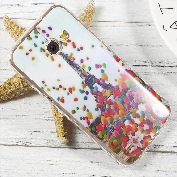 Pattern Printing IMD TPU Shell Case for Samsung Galaxy A3 (2017) - Colorful Balloons and Eiffel Tower-4