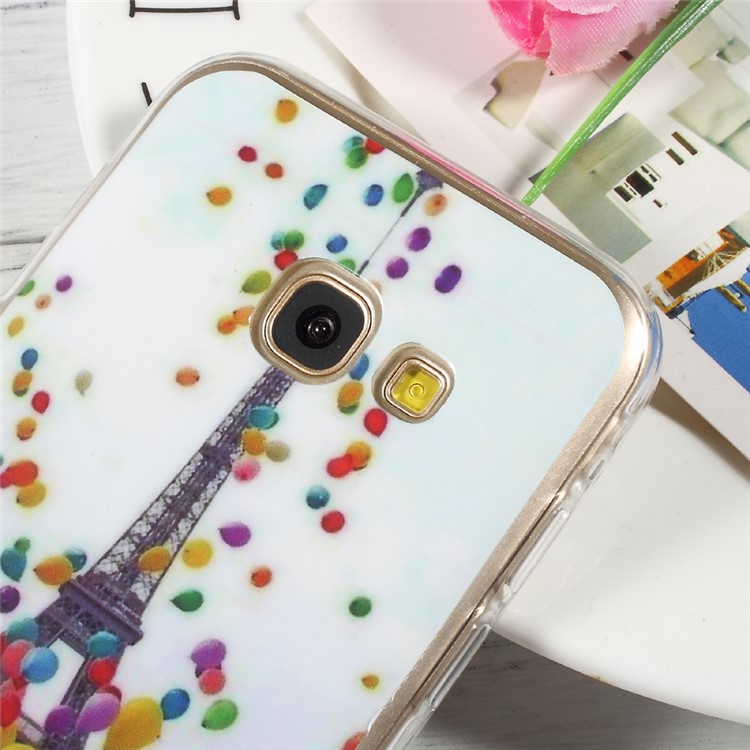 Pattern Printing IMD TPU Shell Case for Samsung Galaxy A3 (2017) - Colorful Balloons and Eiffel Tower-5