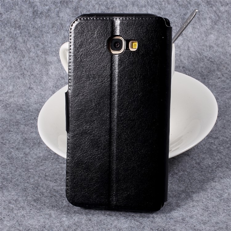 Crazy Horse PU Leather Card Holder Stand Case for Samsung Galaxy A5 (2017) SM-A520F - Black-2