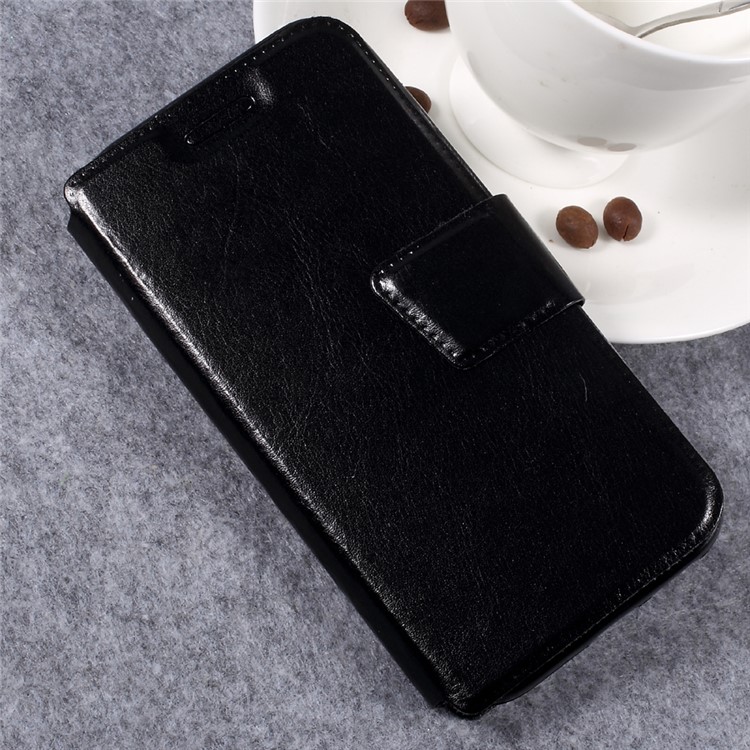 Crazy Horse PU Leather Card Holder Stand Case for Samsung Galaxy A5 (2017) SM-A520F - Black-3